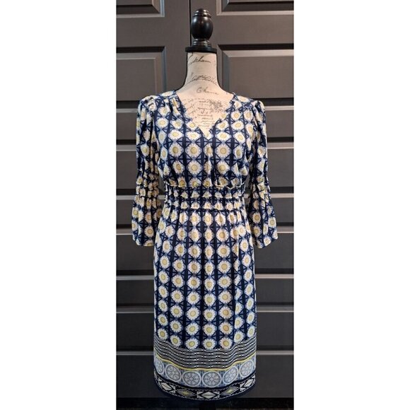Max Edition Dresses & Skirts - Max Edition Blue Print Dress/Pre-owned, Size Large EUC